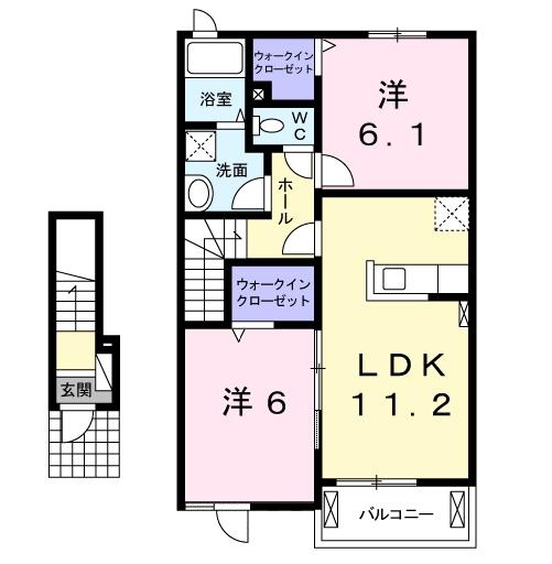 ミッド　ヴィラⅡ 2階の物件の間取図