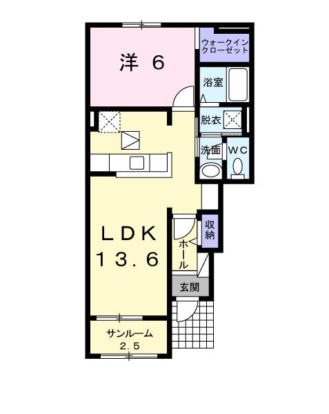 サンビトレスⅢ 1階の物件の間取図