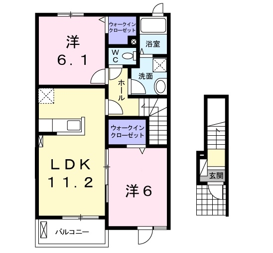 ゴールド シュラインⅡ 2階の物件の間取図