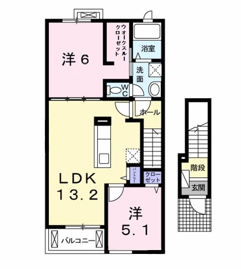 アムール下津Ⅱ 2階の物件の間取図