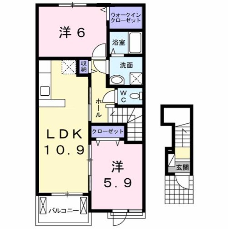 メゾンアルモニーⅡ 2階の物件の間取図