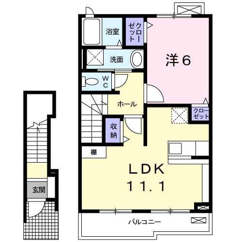 プリムローズ 2階の物件の間取図