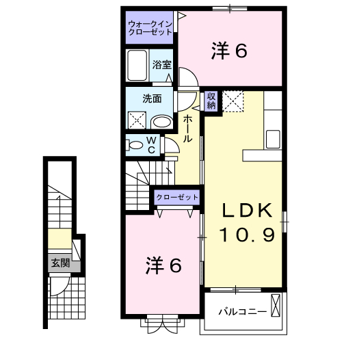 グランパール鹿嶋Ⅱ 2階の物件の間取図