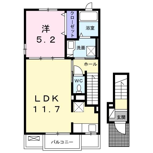 レジデンス　オオギⅤ 2階の物件の間取図