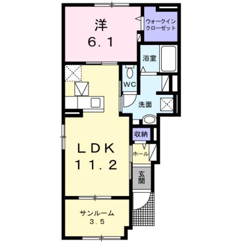 バーデンハイムネクストⅡ 1階の物件の間取図