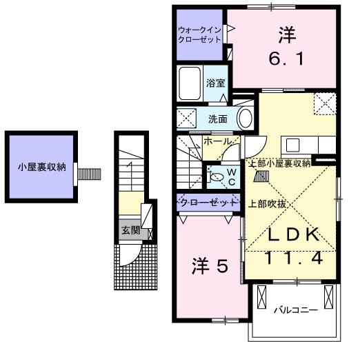 バーデンハイムネクストⅡ 2階の物件の間取図