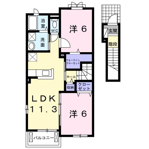 ベル　クレール 2階の物件の間取図
