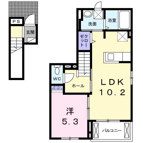 ピボットⅠ 2階の物件の間取図