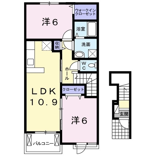 CASA二本松3 2階の物件の間取図