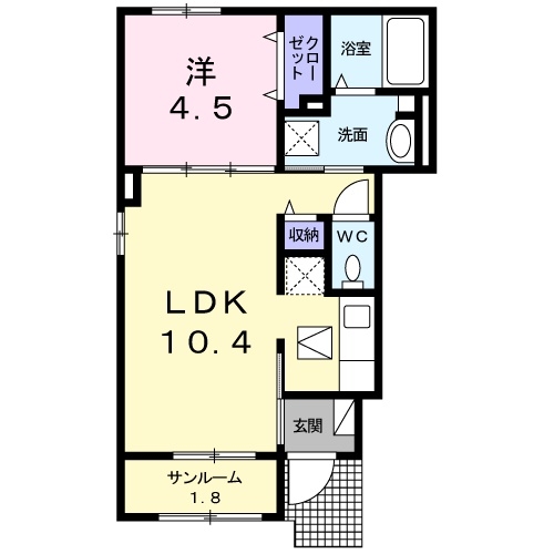 グレーシアⅡ 1階の物件の間取図