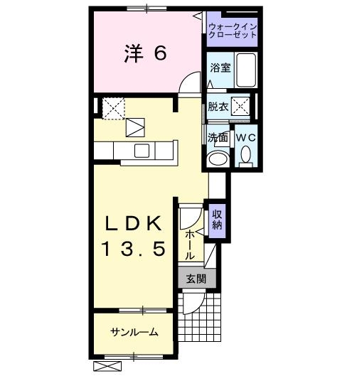 シンシア 1階の物件の間取図
