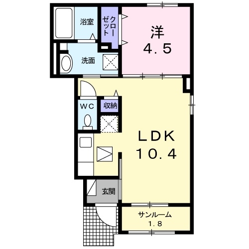 カーサミルト 1階の物件の間取図