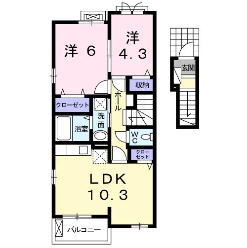 ネオレジデンス 2階の物件の間取図