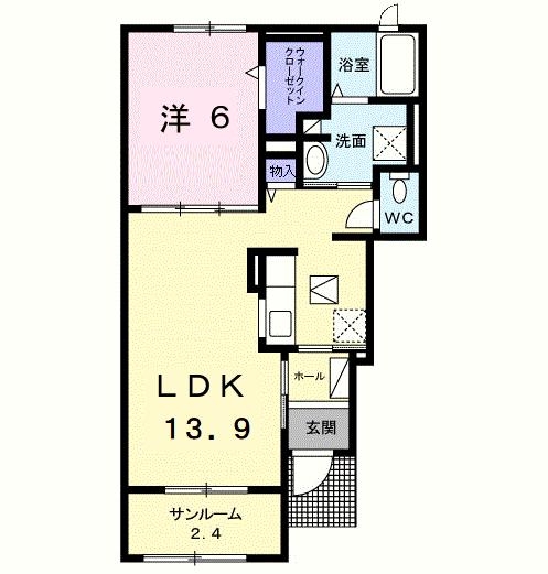グランファミーユⅡ 1階の物件の間取図