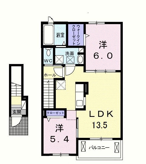 グランファミーユⅡ 2階の物件の間取図