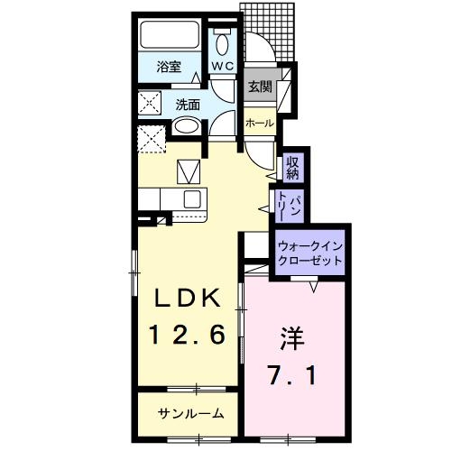 アベニールカルミア 1階の物件の間取図