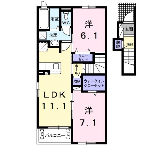 アベニールカルミア 2階の物件の間取図