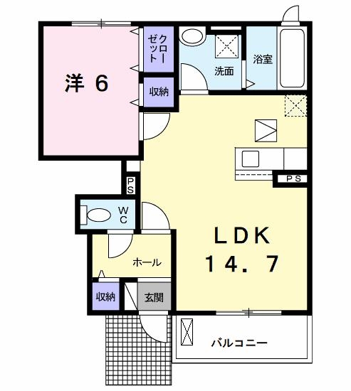 グランパレス　カシマ　Ⅰ 1階の物件の間取図