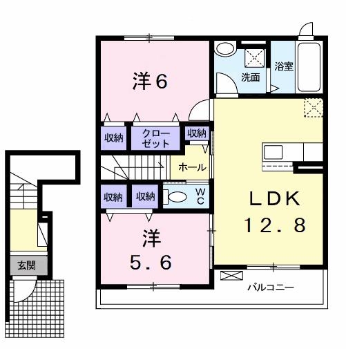 グランパレス カシマ Ⅰ 2階の物件の間取図