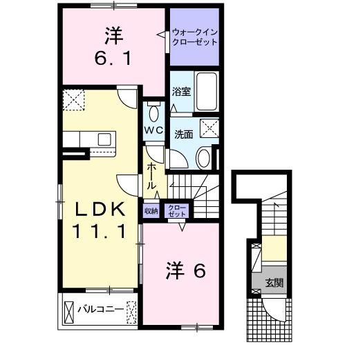 ＭＫハイツ　Ｂ 2階の物件の間取図