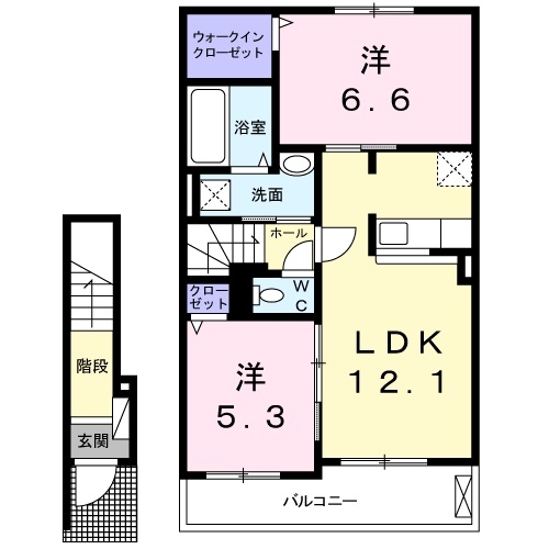 グラースメゾン　Ⅱ 2階の物件の間取図