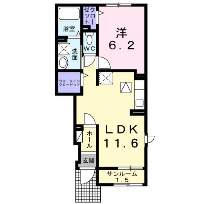 サウス　クレストⅤ 1階の物件の間取図