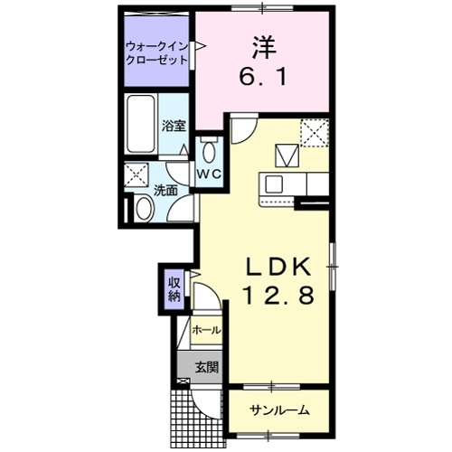 柳川アパートＡ 1階の物件の間取図