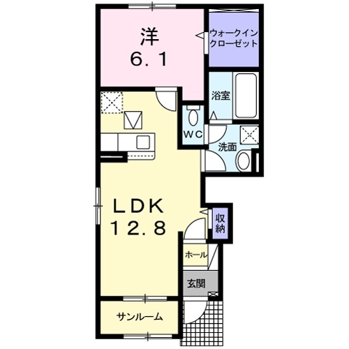 K´ヴィレッジ柳川　B 1階の物件の間取図