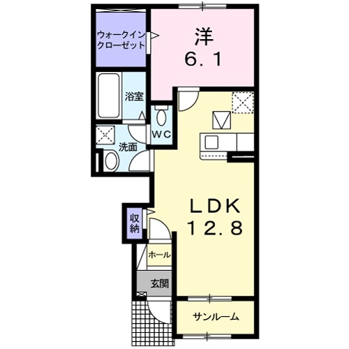 柳川アパートＢ 1階の物件の間取図