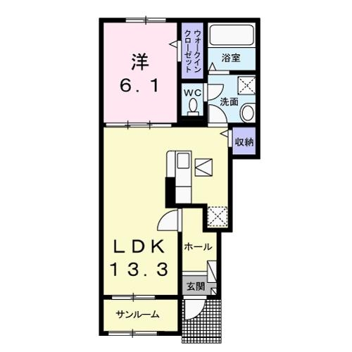 アベニール　Ⅴ 1階の物件の間取図