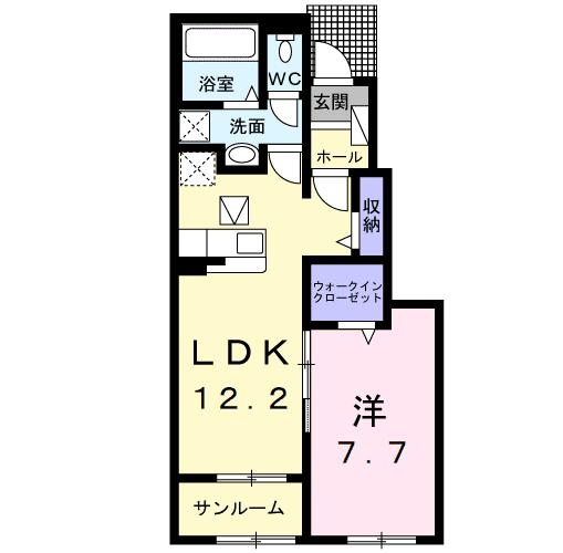 ライジングサンＡ 1階の物件の間取図