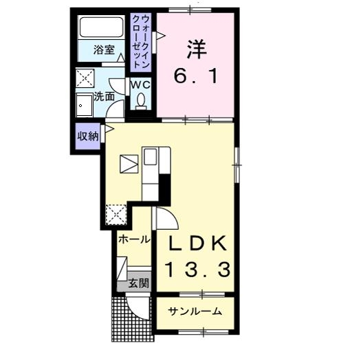シエル　ファミール 1階の物件の間取図
