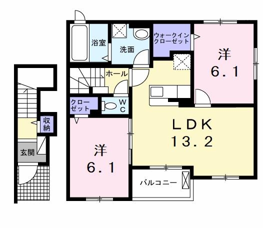 Ｋ’ｓヴィレッジ平井　Ｂ 2階の物件の間取図