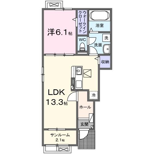 アザス 1階の物件の間取図