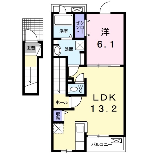ローマアリエス．Ｂ 2階の物件の間取図