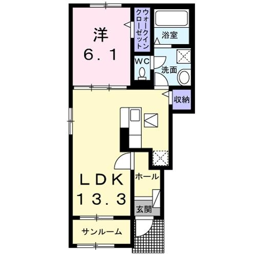 サンシャイン ガーデンⅡ 1階の物件の間取図
