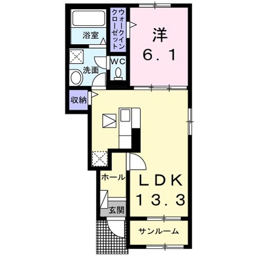 柳川アパート 1階の物件の間取図