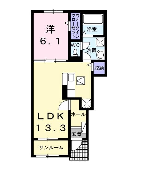 アルカンシエル 1階の物件の間取図