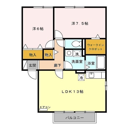サンク・クレール　ＡＢＣ 2階の物件の間取図