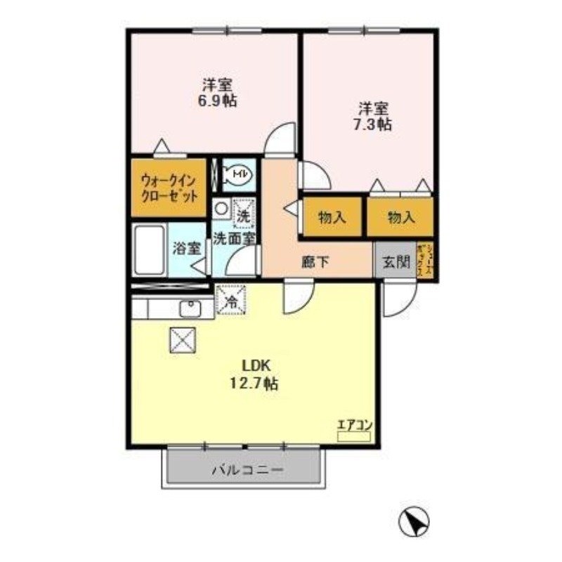 神栖町モンプチ 1階の物件の間取図