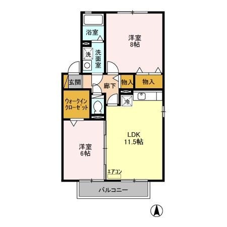 コンフォール・オリエ 2階の物件の間取図
