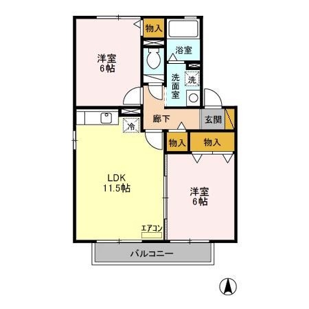 コンフォール・オリエ 2階の物件の間取図
