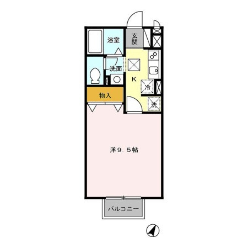 ウィンベル A・B 1階の物件の間取図
