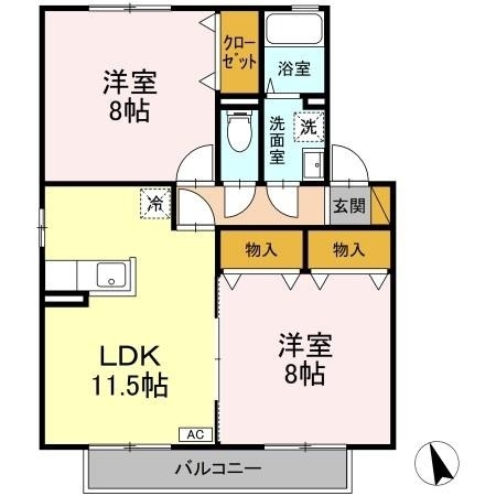カプチーノ A・B・C・D 2階の物件の間取図