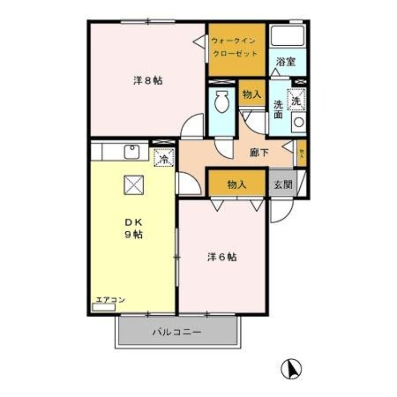 グランディア 1階の物件の間取図
