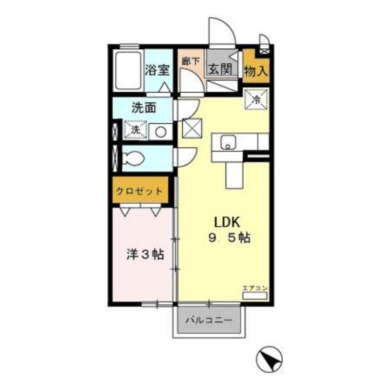 シャルムプランタン 1階の物件の間取図