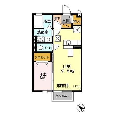シャルムプランタン 1階の物件の間取図