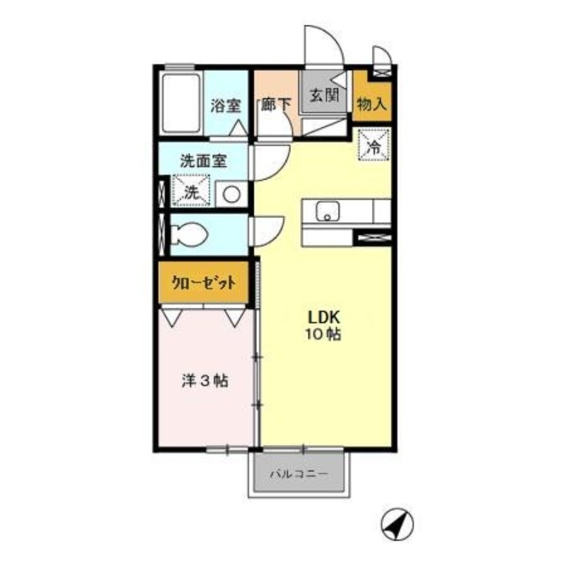 セピアコート Ⅰ 2階の物件の間取図