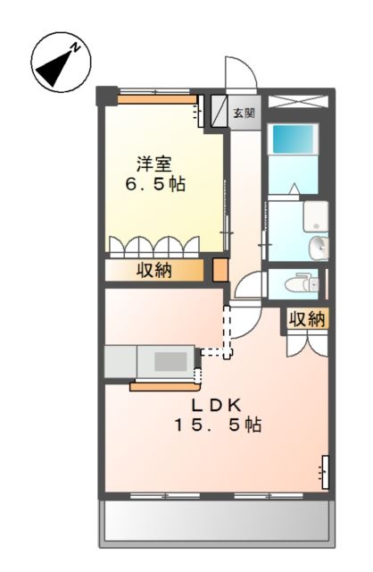 スカイヴァレィA 1階の物件の間取図