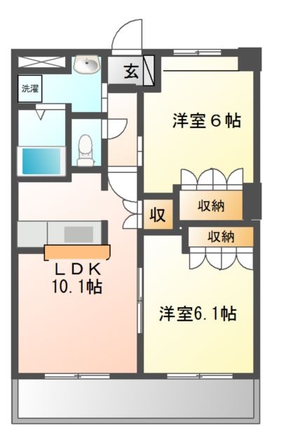 スカイヴァレィ 2階の物件の間取図